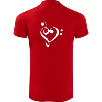 Pánská košile Houslový klíč srdce - Polokošile Victory sportovní (dresovina) - 3XL ( Červená )