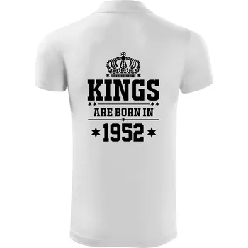 Pánská košile Kings are born in 1952 - Polokošile Victory sportovní (dresovina) - 3XL ( Bílá )
