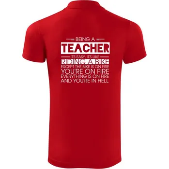 Pánská košile Being a teacher - bike - Polokošile Victory sportovní (dresovina) - 2XL ( Červená )