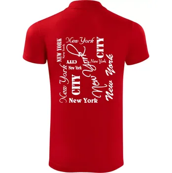Pánská košile New York City font - Polokošile Victory sportovní (dresovina) - XL ( Červená )