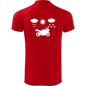 Pánská košile Motorkář za každého počasí - silnice - Polokošile Victory sportovní (dresovina) - M ( Červená )