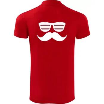 Pánská košile Mustache brýle - Polokošile Victory sportovní (dresovina) - L ( Červená )