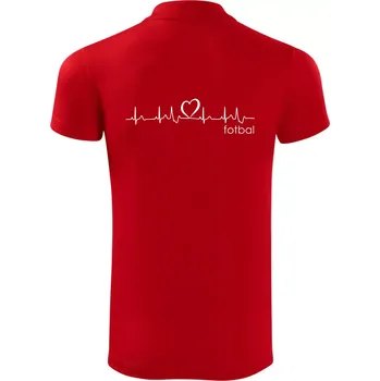 Pánská košile Moje srdce bije pro fotbal - Polokošile Victory sportovní (dresovina) - 2XL ( Červená )