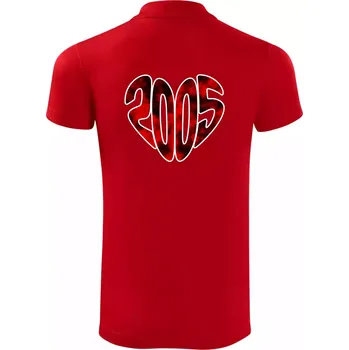 Pánská košile 2005 v srdci - Polokošile Victory sportovní (dresovina) - M ( Červená )