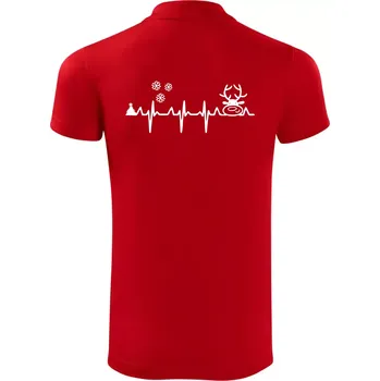 Pánská košile EKG Vánoce Vločky a sob - Polokošile Victory sportovní (dresovina) - M ( Červená )