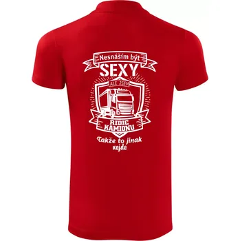 Pánská košile Nesnáším být sexy - Řidič kamionu ERB - Polokošile Victory sportovní (dresovina) - M ( Červená )