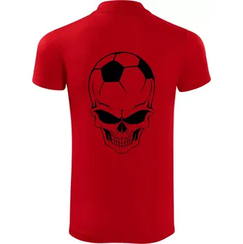 Pánská košile Fotbal lebka míč - Polokošile Victory sportovní (dresovina) - L ( Červená )