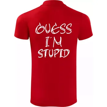 Pánská košile Guess iam stupid - Polokošile Victory sportovní (dresovina) - 3XL ( Červená )