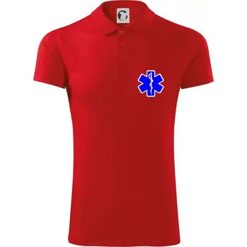 Pánská košile Rescue - Hvězda na prsu + nápis na zádech - Polokošile Victory sportovní (dresovina) - XL ( Červená )