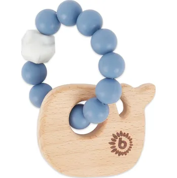 Bieco - Silikonové kousátko s dřevěnou velrybou