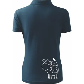 Kráva veselá - Polokošile dámská Pique Polo - S ( Námořní modrá (téměř černá) )