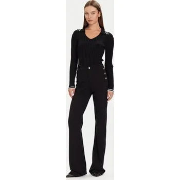 Dámská móda Guess Kalhoty z materiálu W5BB16 KCMU2 Černá Flare Fit XXL