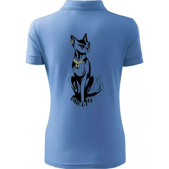 Kočka - Egyptská kočka - Polokošile dámská Pique Polo - S ( Pyžamově modrá )