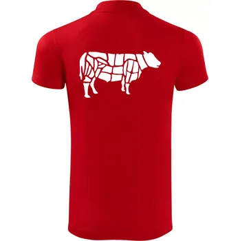 Pánská košile Grilování - Grill Chef - Kráva - Polokošile Victory sportovní (dresovina) - 3XL ( Červená )