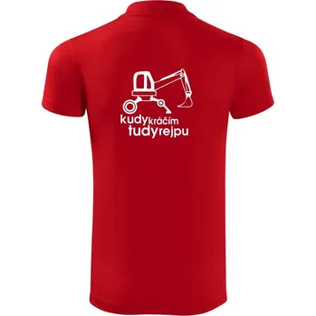 Pánská košile Kudy kráčím tudy rejpu - kráčivý bagr - Polokošile Victory sportovní (dresovina) - XL ( Červená )