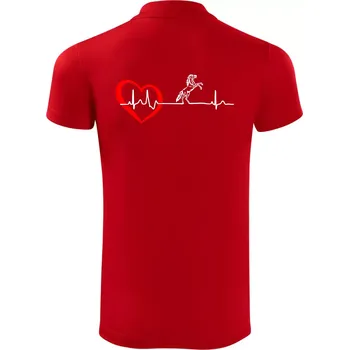 Pánská košile Moje srdce bije pro koně - Polokošile Victory sportovní (dresovina) - 3XL ( Červená )