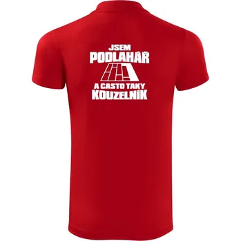 Pánská košile Podlahář kouzelník - Polokošile Victory sportovní (dresovina) - M ( Červená )