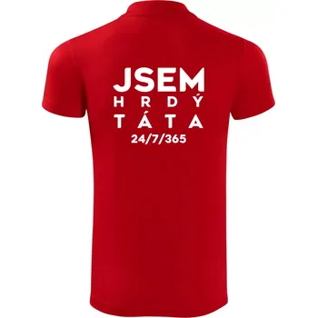 Pánská košile Jsem hrdý táta - Polokošile Victory sportovní (dresovina) - M ( Červená )
