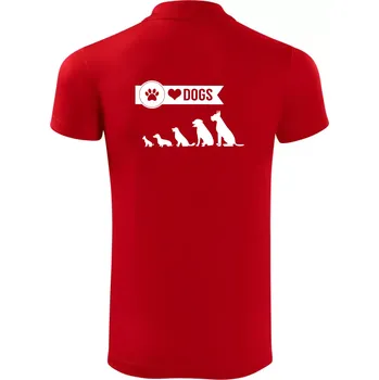 Pánská košile I love dogs - tlapka - Polokošile Victory sportovní (dresovina) - XL ( Červená )