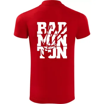 Pánská košile Badminton nápis - Polokošile Victory sportovní (dresovina) - S ( Červená )