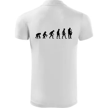 Pánská košile Evoluce Saxofonu - Polokošile Victory sportovní (dresovina) - S ( Bílá )