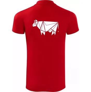 Pánská košile Origami kráva z boku - Polokošile Victory sportovní (dresovina) - 3XL ( Červená )