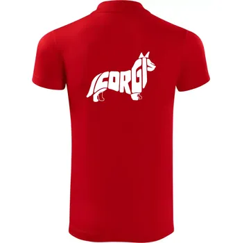 Pánská košile Corgi - nápis v těle - Polokošile Victory sportovní (dresovina) - S ( Červená )