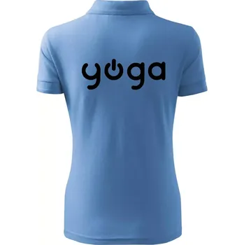 Dámská košile Power yoga logo - Polokošile dámská Pique Polo - M ( Pyžamově světlá modrá )