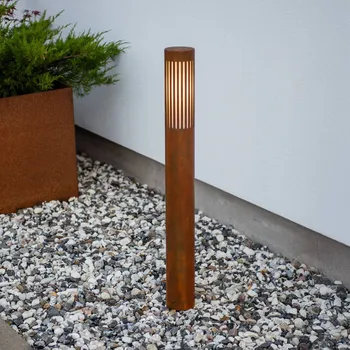 Venkovní osvětlení Konstsmide Oslňující osvětlení cesty Pistoia, barva rez, výška 95 cm, kov, IP54 rezavá, opálová 1 x 15 W - Doprava zdarma