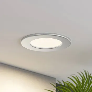 Lampička Prios LED vestavné svítidlo Cadance, stříbrné, 12 cm, sada 2 kusů, CCT stříbrná, bílá 1 x 6 W LED