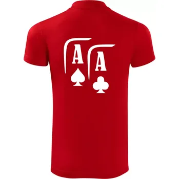 Pánská košile Poker AA - Polokošile Victory sportovní (dresovina) - M ( Červená )