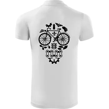 Pánská košile Bike lebka - Polokošile Victory sportovní (dresovina) - XL ( Bílá )