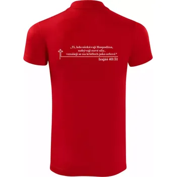 Pánská košile Citáty z bible - Izajáš 40:31 - Polokošile Victory sportovní (dresovina) - XL ( Červená )