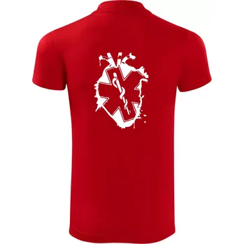 Pánská košile Zdravotnické srdce - Polokošile Victory sportovní (dresovina) - M ( Červená )