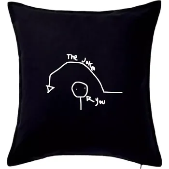 Polštář Vtip a ty - Polštář 50x50 - 50x50 - Pouze potah ( Černá )