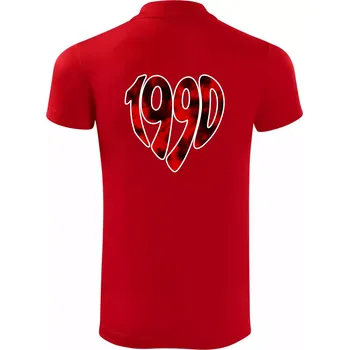 Pánská košile 1990 v srdci - Polokošile Victory sportovní (dresovina) - 3XL ( Červená )
