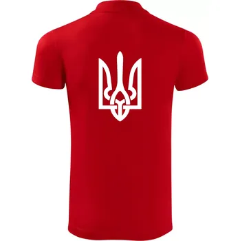 Pánská košile Ukrajina trojzubec velký - Polokošile Victory sportovní (dresovina) - 3XL ( Červená )
