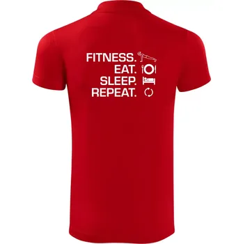 Pánská košile Fitness Eat Sleep Repeat - Polokošile Victory sportovní (dresovina) - 2XL ( Červená )