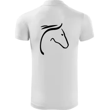 Pánská košile Kůň - hlava silueta - Polokošile Victory sportovní (dresovina) - 3XL ( Bílá )