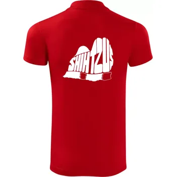 Pánská košile Shih-tzu - nápis v těle - Polokošile Victory sportovní (dresovina) - S ( Červená )
