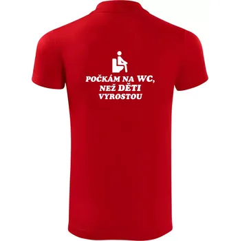 Pánská košile Počkám na WC než děti vyrostou - Polokošile Victory sportovní (dresovina) - 3XL ( Červená )