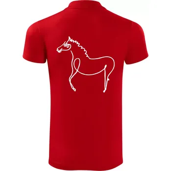 Pánská košile Kůň kreslený - Polokošile Victory sportovní (dresovina) - 2XL ( Červená )