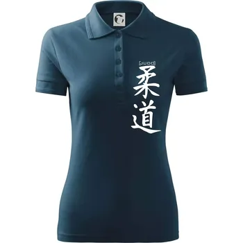 Judo nápis japan - Polokošile dámská Pique Polo - L ( Námořní modrá (téměř černá) )