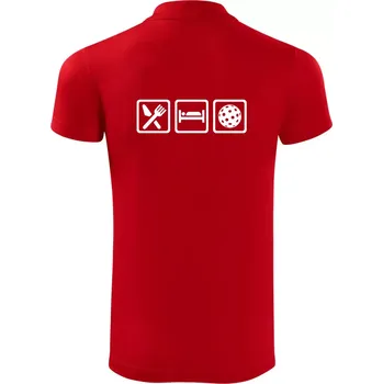 Pánská košile Eat sleep florbal v řadě - Polokošile Victory sportovní (dresovina) - L ( Červená )