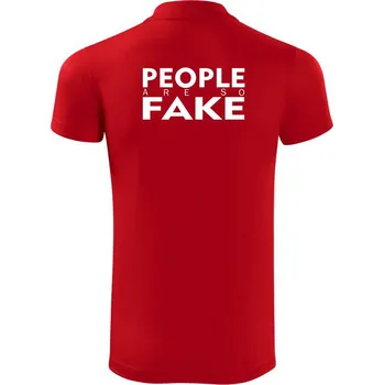 Pánská košile Fake people - Polokošile Victory sportovní (dresovina) - S ( Červená )
