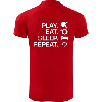 Pánská košile Stolní tenis - eat sleep - Polokošile Victory sportovní (dresovina) - 3XL ( Červená )