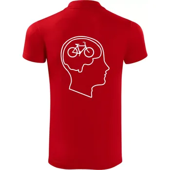Pánská košile Myslím jen na kolo - Polokošile Victory sportovní (dresovina) - M ( Červená )