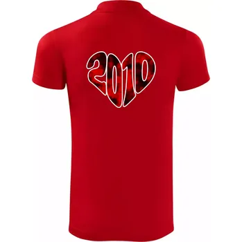 Pánská košile 2010 v srdci - Polokošile Victory sportovní (dresovina) - 3XL ( Červená )