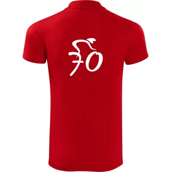 Pánská košile Cyklista slaví sedmdesátku (70) - Polokošile Victory sportovní (dresovina) - S ( Červená )