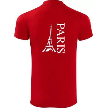Pánská košile Paris nápis Eiffelovka na výšku - Polokošile Victory sportovní (dresovina) - 3XL ( Červená )
